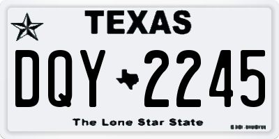 TX license plate DQY2245