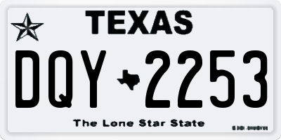 TX license plate DQY2253