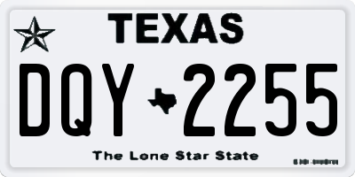 TX license plate DQY2255