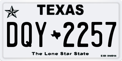 TX license plate DQY2257