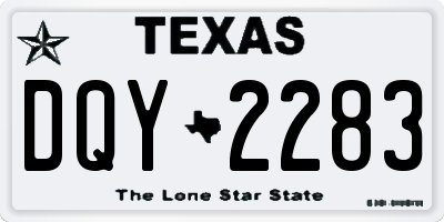 TX license plate DQY2283