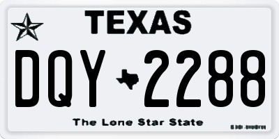TX license plate DQY2288