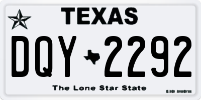 TX license plate DQY2292