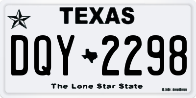 TX license plate DQY2298