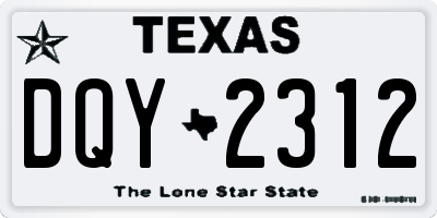 TX license plate DQY2312