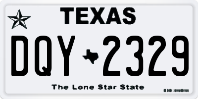TX license plate DQY2329