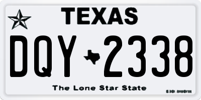 TX license plate DQY2338