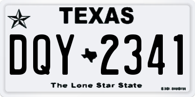 TX license plate DQY2341