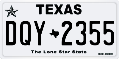 TX license plate DQY2355