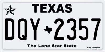 TX license plate DQY2357