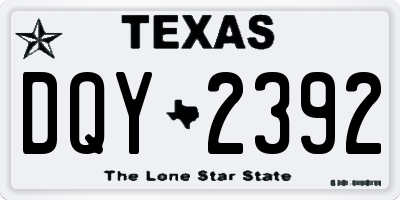 TX license plate DQY2392