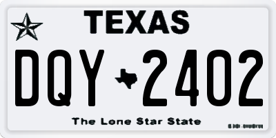 TX license plate DQY2402
