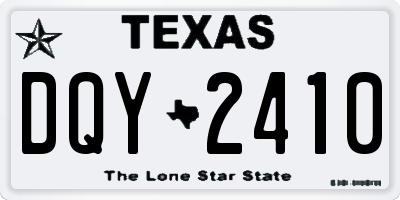 TX license plate DQY2410
