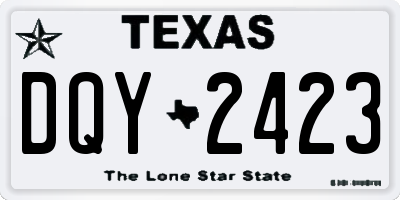 TX license plate DQY2423