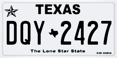TX license plate DQY2427
