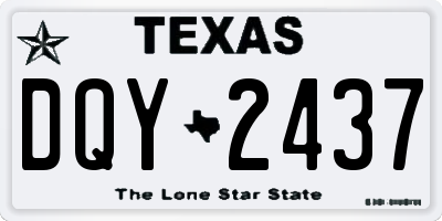 TX license plate DQY2437