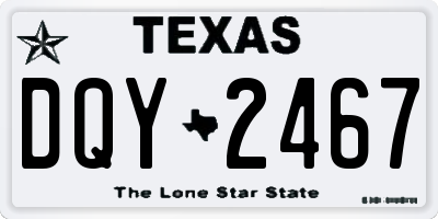 TX license plate DQY2467