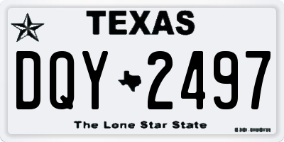 TX license plate DQY2497