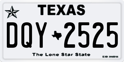 TX license plate DQY2525
