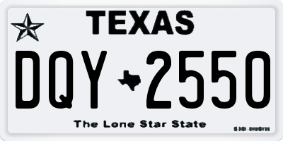 TX license plate DQY2550