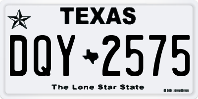 TX license plate DQY2575