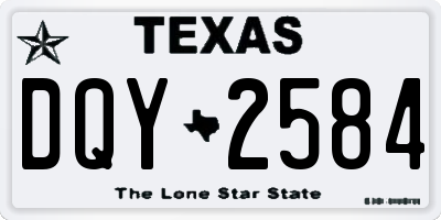 TX license plate DQY2584