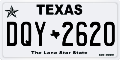 TX license plate DQY2620