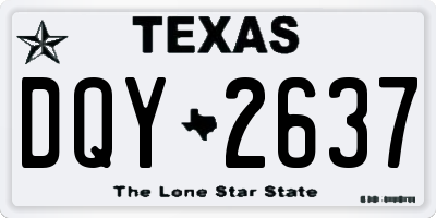 TX license plate DQY2637