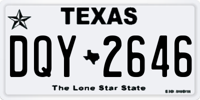 TX license plate DQY2646