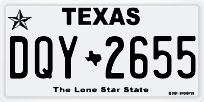 TX license plate DQY2655