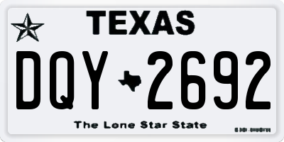 TX license plate DQY2692