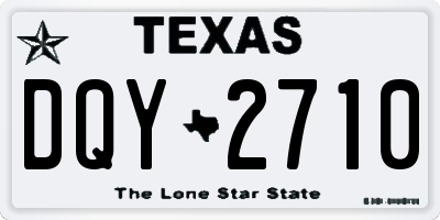TX license plate DQY2710