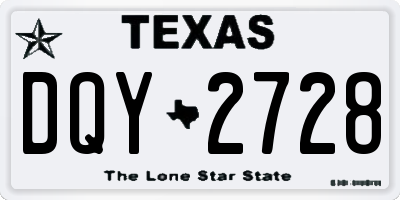 TX license plate DQY2728
