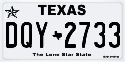 TX license plate DQY2733