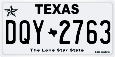 TX license plate DQY2763