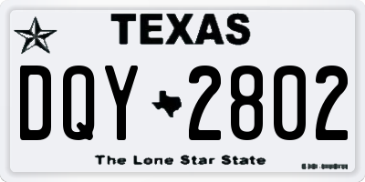 TX license plate DQY2802