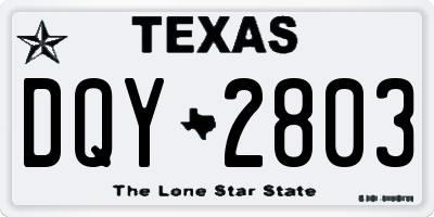 TX license plate DQY2803