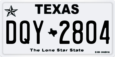 TX license plate DQY2804