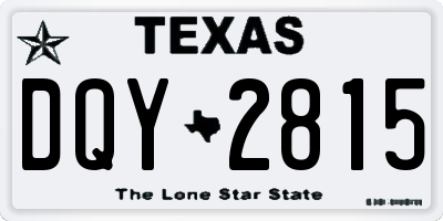 TX license plate DQY2815