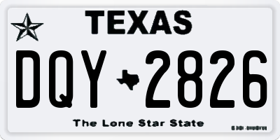 TX license plate DQY2826