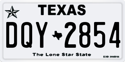 TX license plate DQY2854