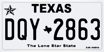 TX license plate DQY2863