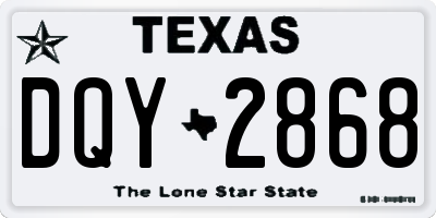 TX license plate DQY2868