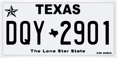 TX license plate DQY2901