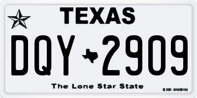 TX license plate DQY2909