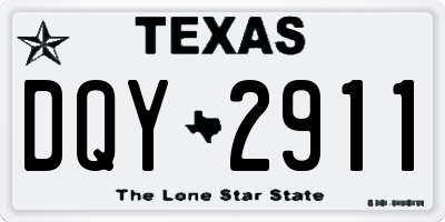 TX license plate DQY2911