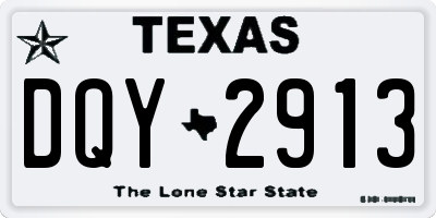TX license plate DQY2913