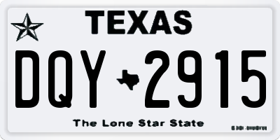 TX license plate DQY2915