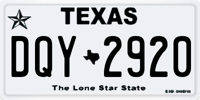 TX license plate DQY2920