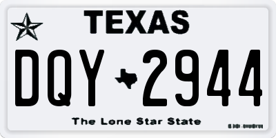 TX license plate DQY2944